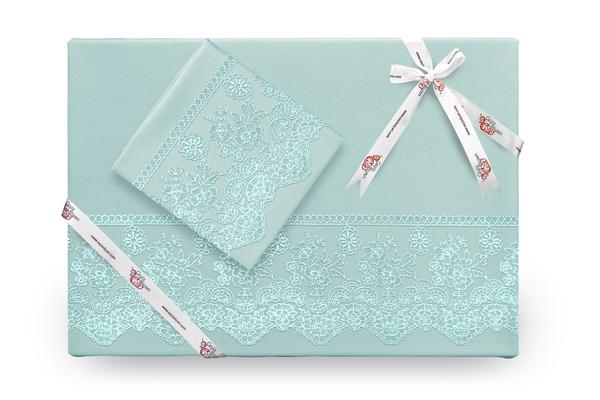 Gırıltı French Laced Bettbezug Set Mint