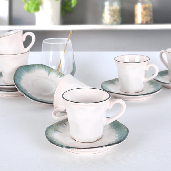 طقم قهوة يشيم 12 قطعة لـ 6 أفراد - 19012 | كيراميكا