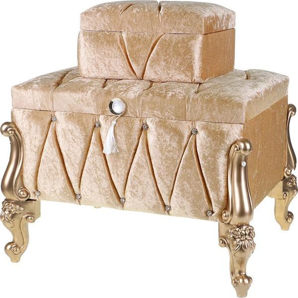 Dekonaz 2'li Çeyiz Sandığı Altın Ayaklı | Altın | Dt-400-gold