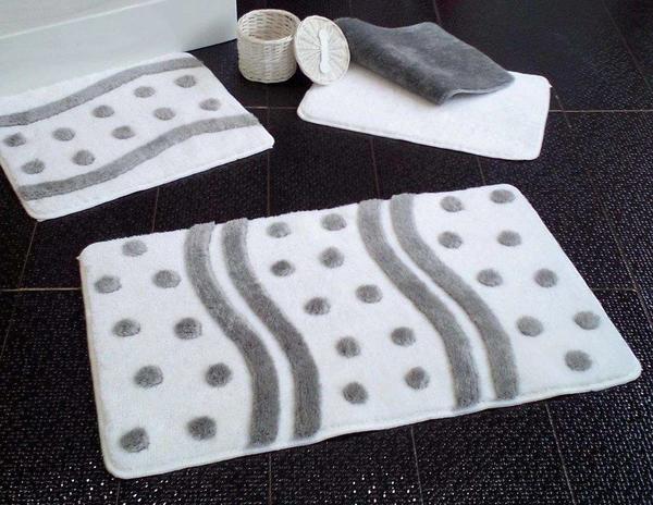 Taç Comfort Lüks Marina Banyo Paspas Seti 3 Parca Gri