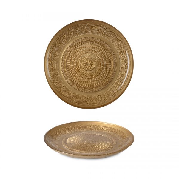 KN-6 / CB GOLD PAINTING SAFIR 6LI GLASS PLATE 15 CM | IPEK-50977GL