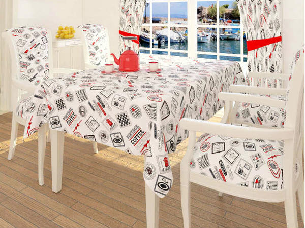 Bunte rechteckige Espresso-Tischdecke