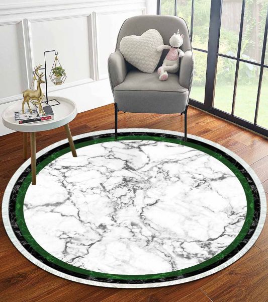 Birkilim Yuvarlak Yıkanabilir Dekoratif Halı İpeksi Kaymaz Taban | MLN-IP-YU-HT-806