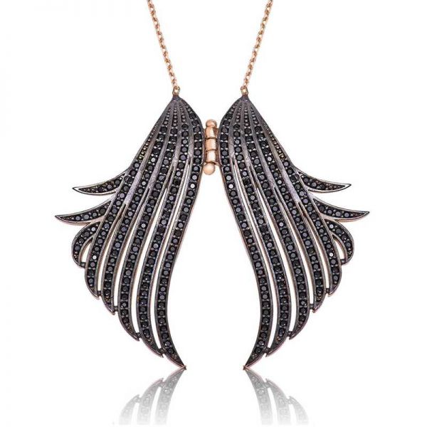 Gümüş Melek Kanadı Bayan Kolye