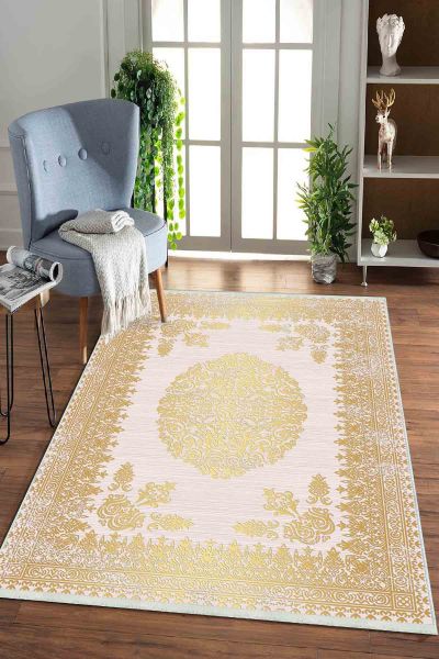 Birkilim Yıkanabilir Dekoratif Halı İpeksi Kaymaz Taban | MLN-IP-HK-0135