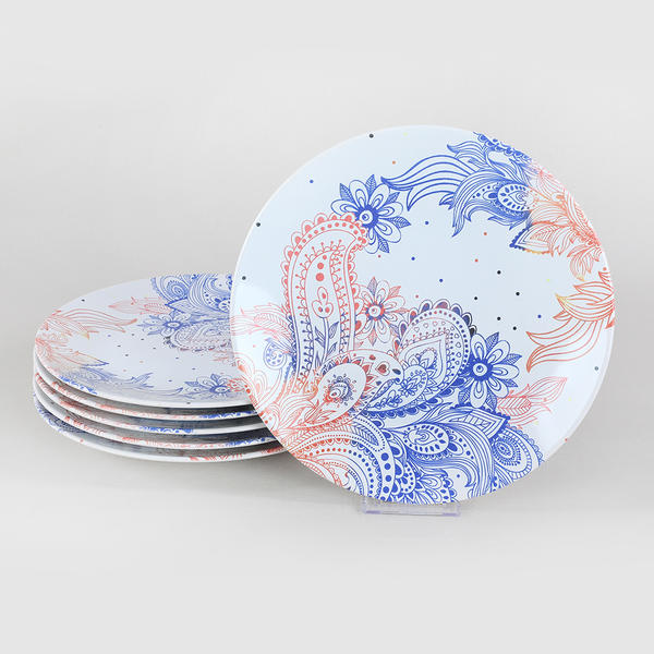 Motif Serving Plate 26 Cm 6 Pieces - 19608 | Keramika