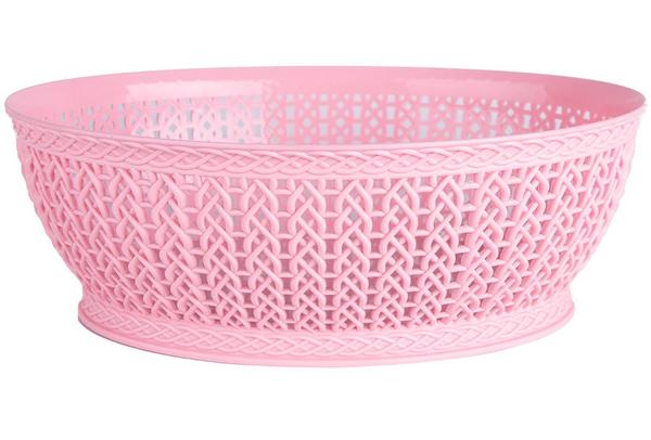 Dekonaz Örgülü Oval Ekmeklik 28x21cm | Berra-261-pembe