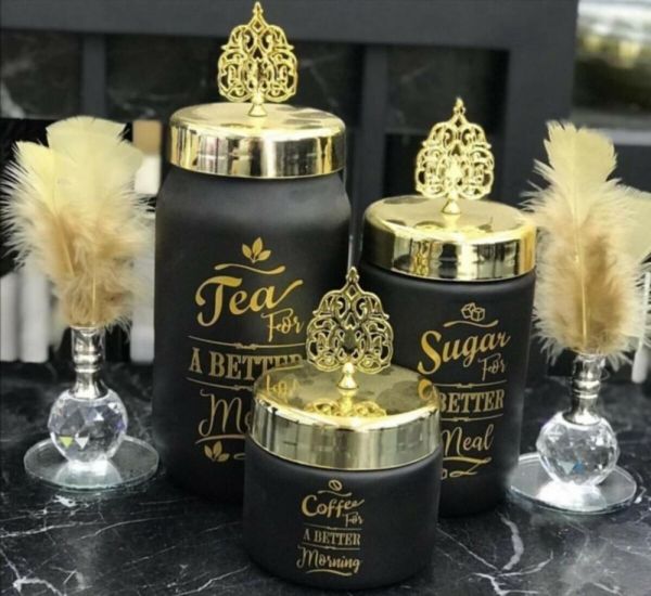 Gold Home Set mit 3 goldenen Gläsern