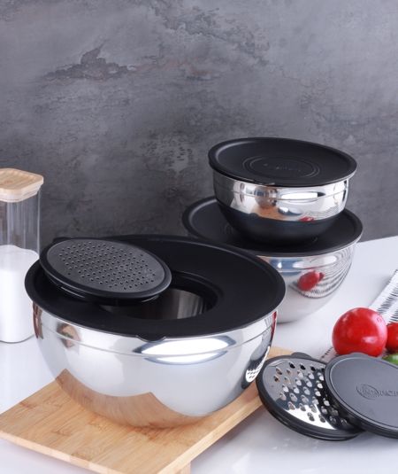 اكار | وعاء خلط مبشرة قيراط 9 قطع مقاس 16-20-24 سم