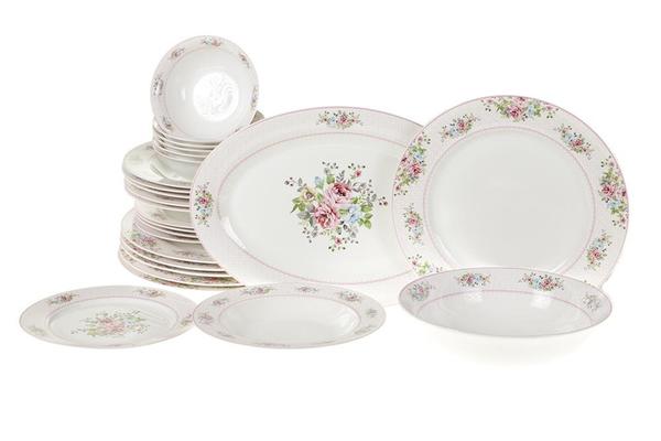 Duygu Lalegül 26 Parça Porselen Yemek Takımı Yuvarlak | 6 Kişilik