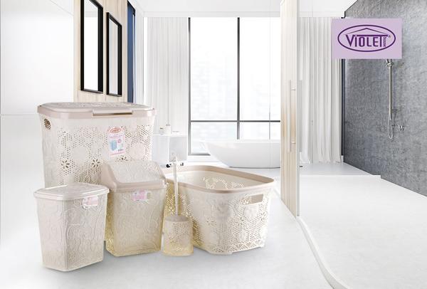 Violet Banyo Seti 4 Parça Bej