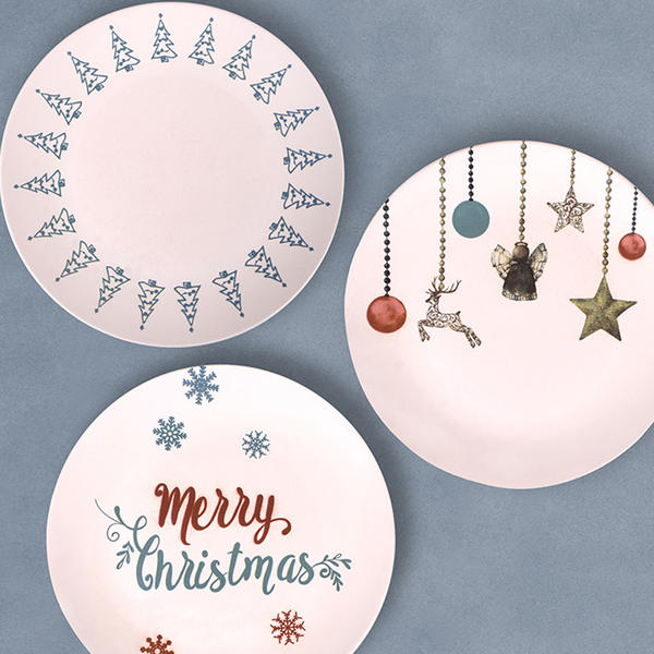 Assiette de Service en Pin 25 Cm 3 Pièces 18504-07-10 | Keramika