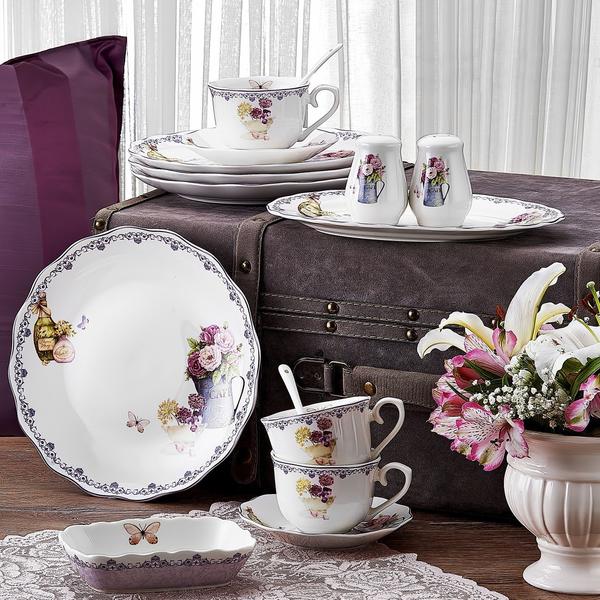 Neva Lila | 32 Parça | 6 Kişilik | Kahvaltı Takımı | N2466