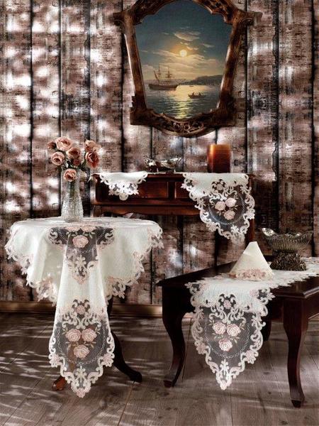 Ensemble de salon Bella Linen 5 pièces Beige