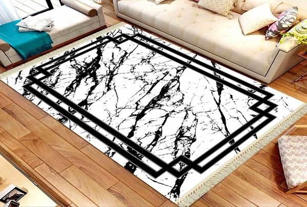 Roland 5'li Yıkanabilir Halı Seti | Siyah - Beyaz | roland-3027