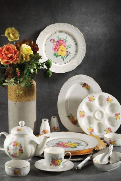 Kütahya Porselen Bone İlay 36 Parça 9785 Desen Kahvaltı Takımı