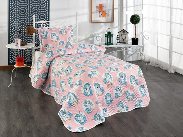 Belenay Baskılı Tek Kişilik Kapitone Yatak Örtüsü - Unicorn