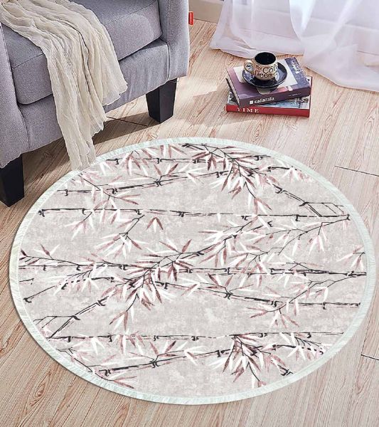 Birkilim Yuvarlak Yıkanabilir Dekoratif Halı İpeksi Kaymaz Taban | MLN-IP-YU-HT-353