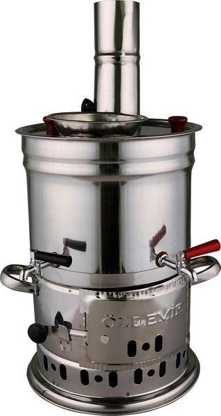 El Yapımı Odunlu Semaver Paslanmaz Çelik 4 lt