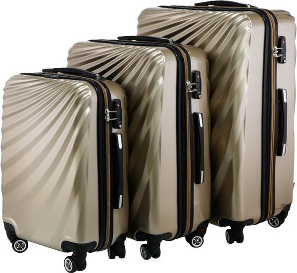 Viviana Hard Case 3'lü Bavul Seti 360° Dönen Tekerlekli | Bej | TSA Kilitli
