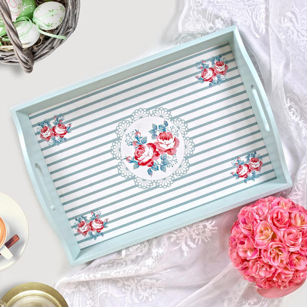 Plateau en bois de bougie rose | K +