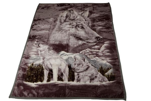 Onur Yün Battaniye Inna Kurt Gri 1 Kişilik 