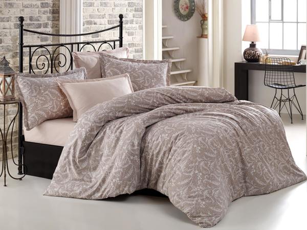 Alena Silver Çift Kişilik Nevresim Takımı Leaf Bej