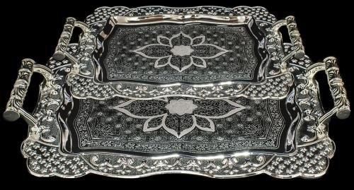 Dematex Tepsi Seti 2 Parça Jasmin Gümüş