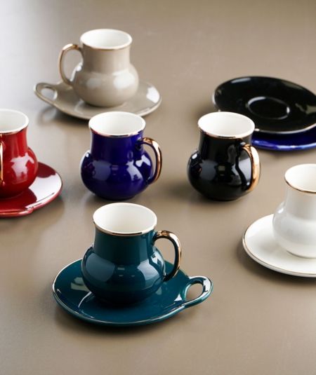 6Lı Porselen Kahve Fincan Takımı
