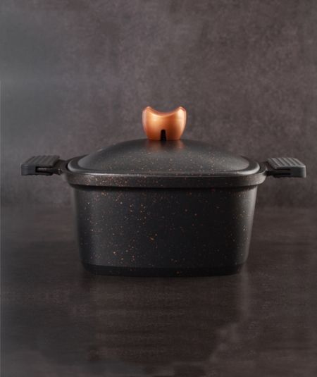 Acar Cuisine | Liya-Black Pot Profond Carré Noir 24 cm