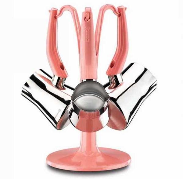 Korkmaz Manolya Cezve Seti | 4 Parça | Paslanmaz Çelik | Pembe | A1228