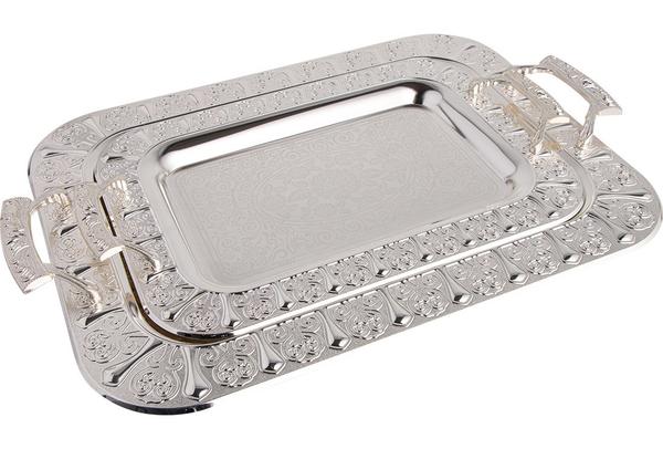 Almina Tepsi Seti | 2'li | Gümüş | AL-0962-8-s