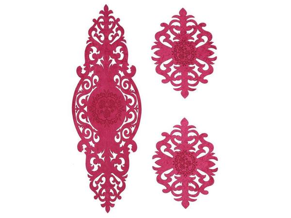 طقم غرفة المعيشة Roseart Velvet 5 قطع Fuchsia