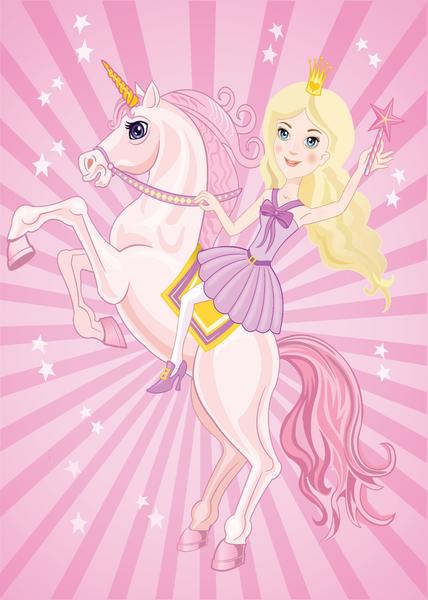 Bayev Çocuk Odası İçin Desenli Halı Sihirli Prenses - 100x160 cm