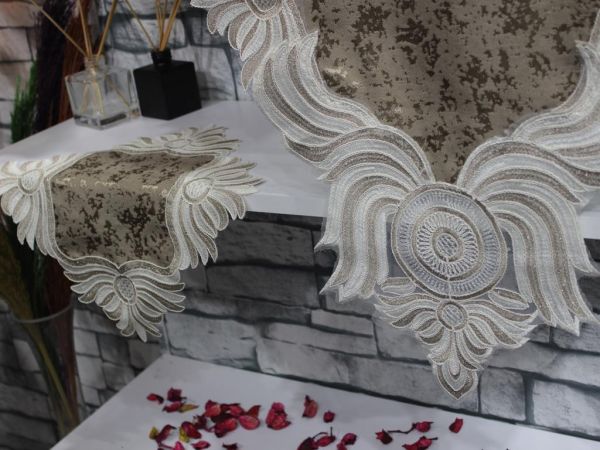 Zümra Nakışlı Yatak Odası Ve Salon Takımı Cappucino