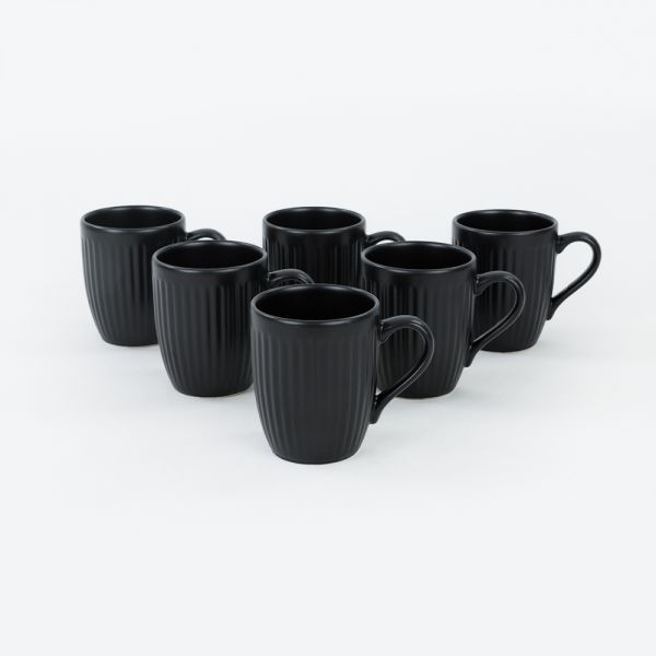 Line Mat Siyah Bulut Kupa 9 Cm 6 Adet | Keramika