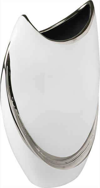 Almina Seramik Dekoratif Vazo | 30 cm | Beyaz | Al-9225