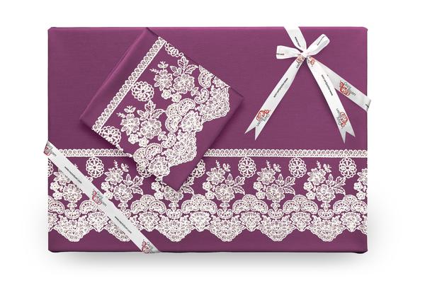 Pırıltı Fransız Güpürlü Nevresim Takımı Mürdüm