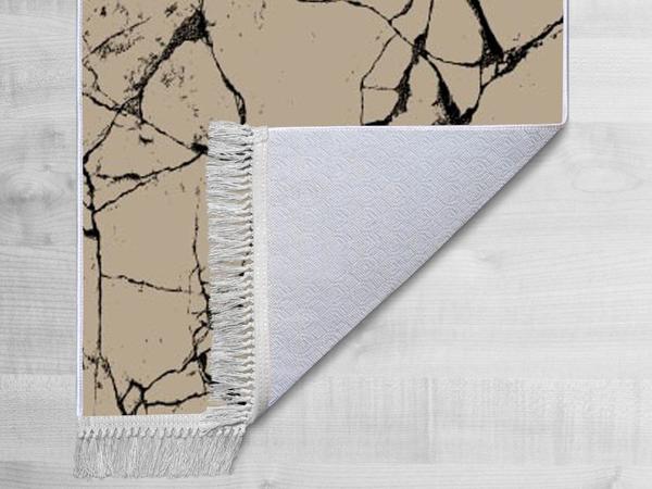 Kaymaz Taban Dijital Baskı Kadife Halı Crack Wall Kahve 150x220 Cm