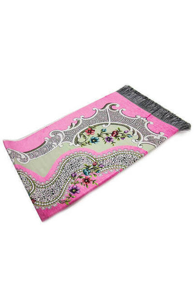 سجادة صلاة الشنيل الوردية - لون زهري