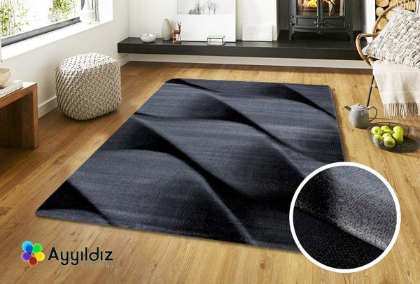 Ayyıldız Parma Halı 100% PP Heatset 12mm 1900gr | Siyah | 9240Black