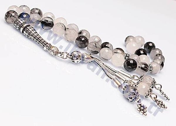 Rutile Quartz Stone Rosary (925 AYAR SILVER)