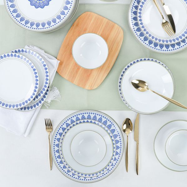 Blue Circle Yemek Takımı 6 Kişilik 24 Parça - 19870 | Keramika
