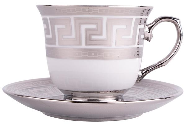 Hayal 6'lı Büyük Boy Kahve Fincan Seti Hediye Kutulu | Gümüş | By-p002-s