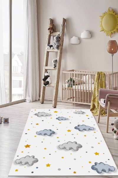 Birkilim Yıkanabilir İpeksi Kaymaz Taban Çocuk Odası Halısı | MLN-IP-HT-276