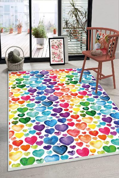 Birkilim Yıkanabilir Dekoratif Halı İpeksi Kaymaz Taban | MLN-IP-HS-218