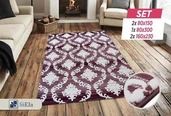 Siela MixCollection Halı Seti | 80x150 | 80x300 | 160x230 | Lila