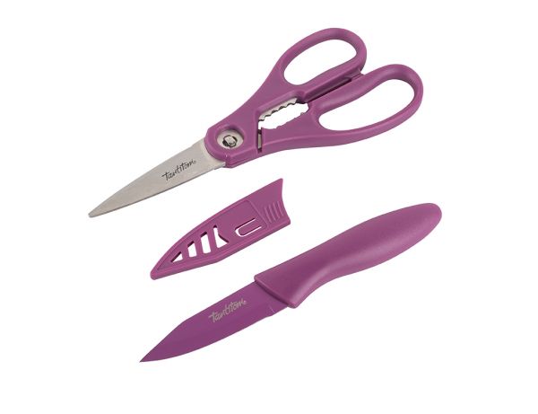 048-08-cherry kitchen scissors and knife set
