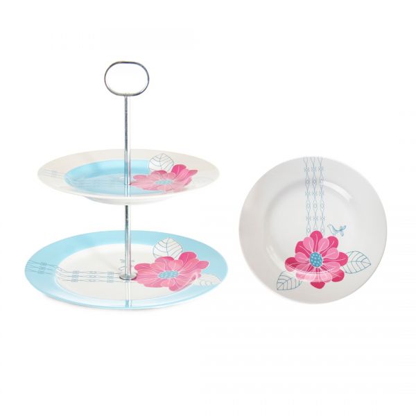 İpek | Pink Flower 3 Katlı İkram Seti | MYH KPB-6