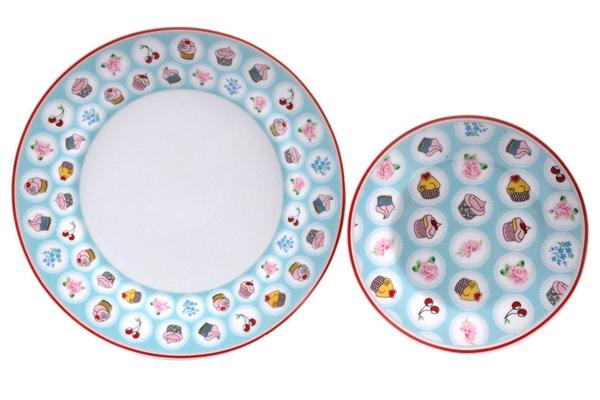 Paci Cupcake 7 Parça Pasta Kek Servisi Tabak Seti | Mavi